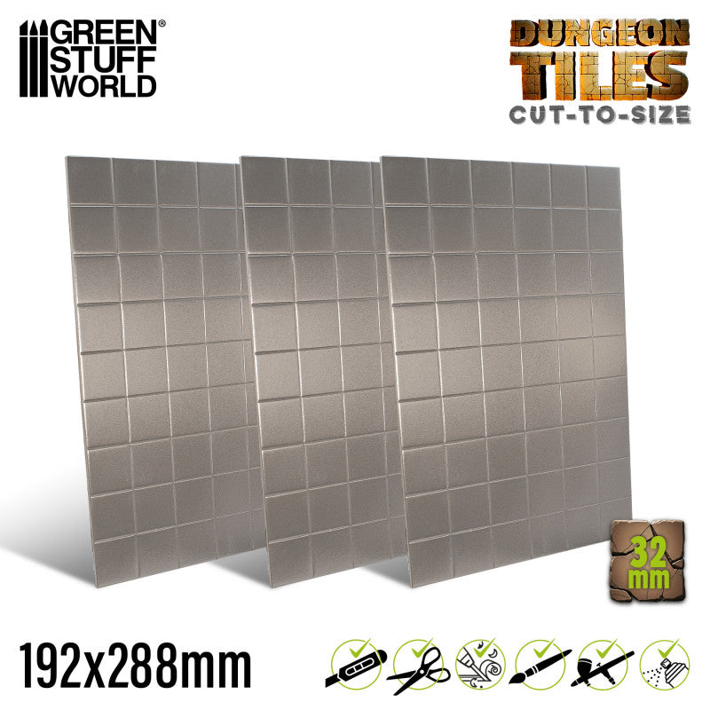 Green Stuff World: Dungeon Tiles 32mm Cut-To-Size Model Tools & Glue Green Stuff World