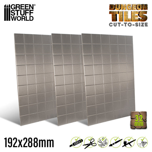 Green Stuff World: Dungeon Tiles 32mm Cut-To-Size Model Tools & Glue Green Stuff World