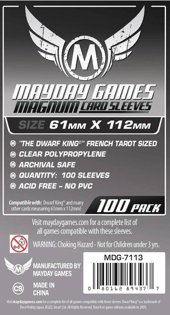 Mayday: Magnum French Tarot Sleeves 61mm X 112mm 100Ct Card Sleeves Mayday Games