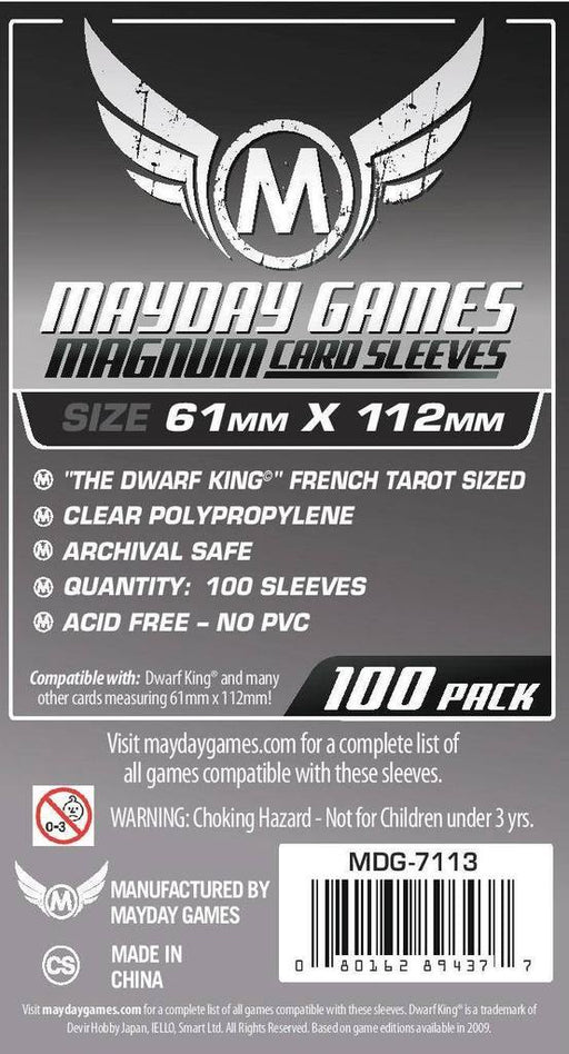 Mayday: Magnum French Tarot Sleeves 61mm X 112mm 100Ct Card Sleeves Mayday Games