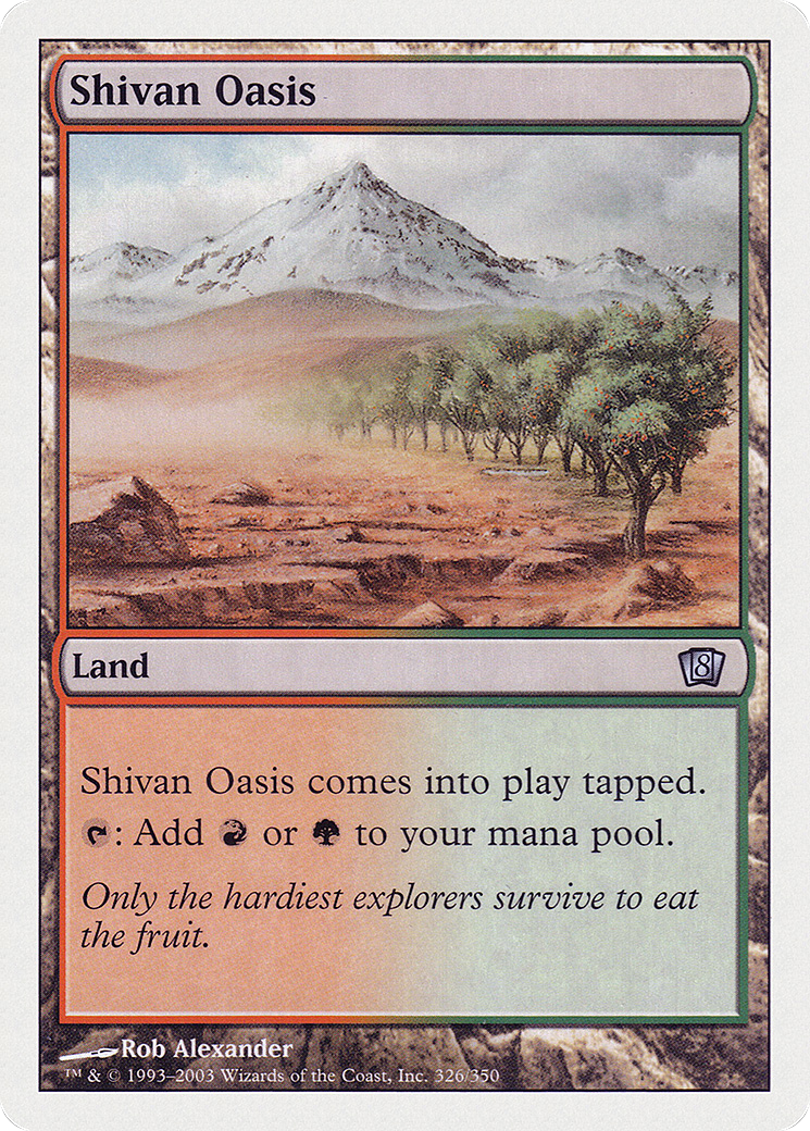 Shivan Oasis (8ED-326) [8th Edition] MTG Single Wizards of the Coast