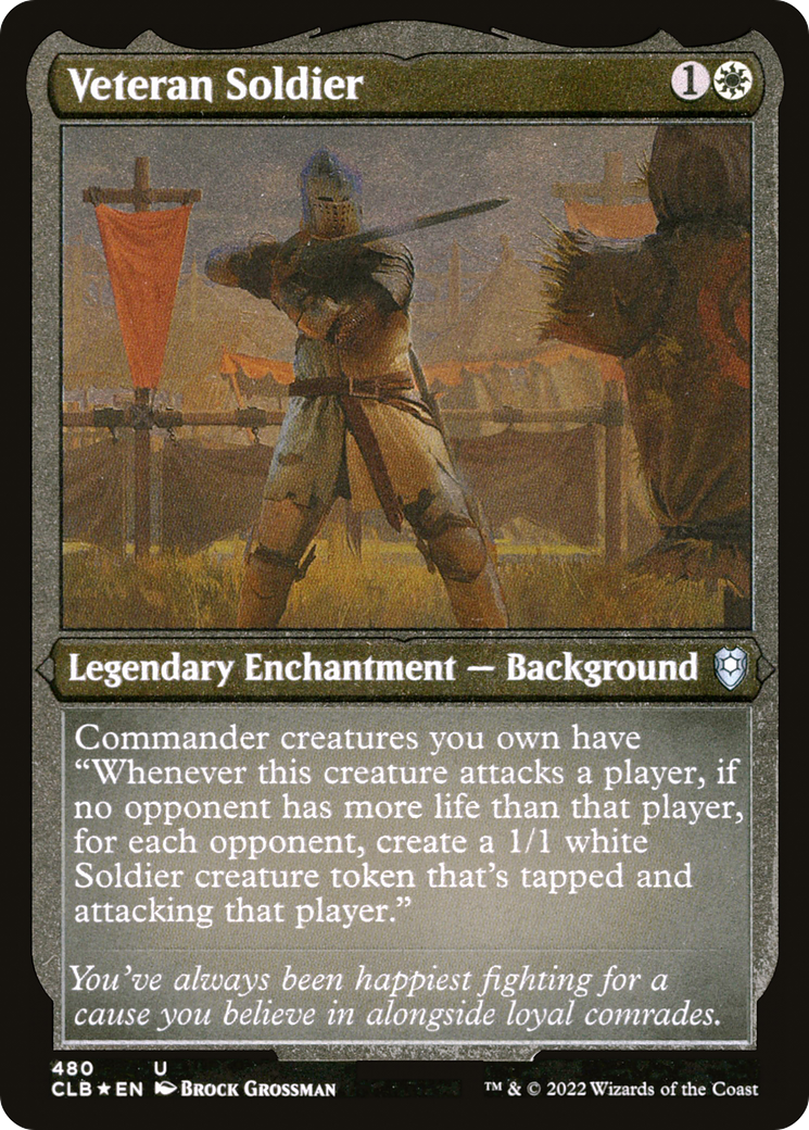 Veteran Soldier (CLB-480) [Commander Legends: Battle for Baldur's Gate] Etched Foil MTG Single Wizards of the Coast