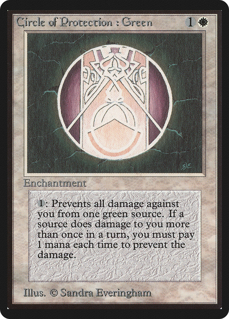 Circle of Protection: Green (LEB-) [Oldschool] Limited Edition Beta MTG Single Wizards of the Coast