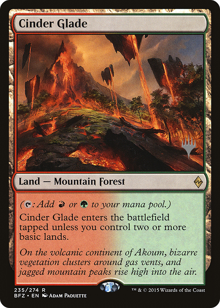 Cinder Glade (PPKHM-235P) [Battle for Zendikar Promos] Foil MTG Single Wizards of the Coast