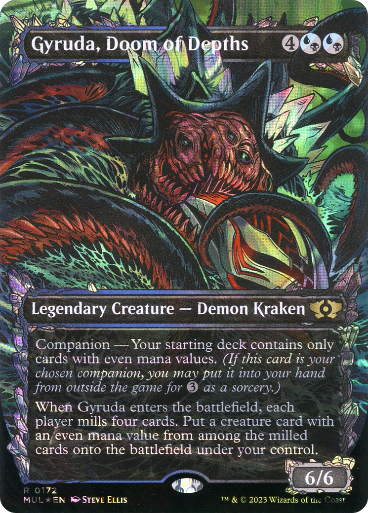 Gyruda, Doom of Depths (Halo Foil) (MUL-172) [Multiverse Legends] (Showcase) (Borderless) Foil MTG Single Wizards of the Coast