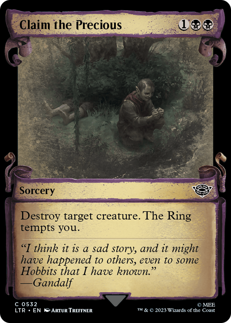 Claim the Precious (Showcase Scrolls) (LTR-532) [The Lord of the Rings: Tales of Middle-earth] (Showcase) MTG Single Wizards of the Coast