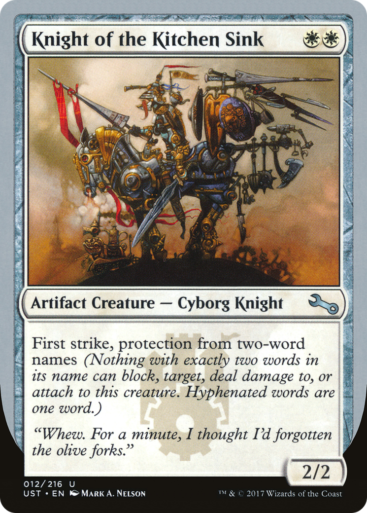 Knight of the Kitchen Sink (E) (UST-012) [Unstable] MTG Single Wizards of the Coast