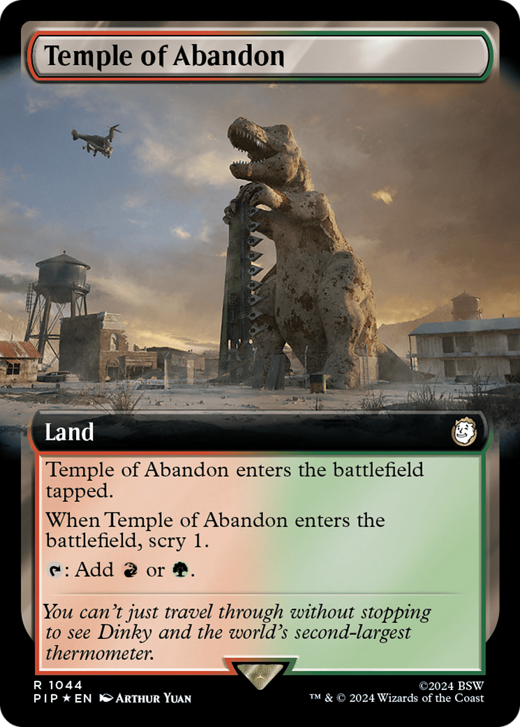 Temple of Abandon (Surge Foil) (PIP-1044) [Fallout] (Extended Art) Foil MTG Single Wizards of the Coast