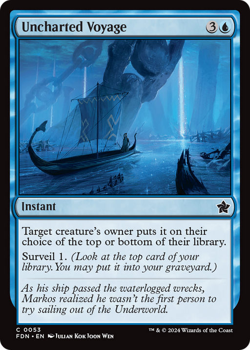Uncharted Voyage (FDN-053) [Foundations] Foil MTG Single Wizards of the Coast