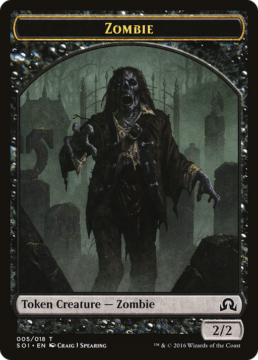 Zombie Token (SOI-005) [Tokens] Shadows over Innistrad Tokens MTG Single Wizards of the Coast