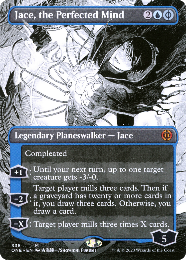 Jace, the Perfected Mind (ONE-336) [Phyrexia: All Will Be One] (Showcase) (Borderless) MTG Single Wizards of the Coast