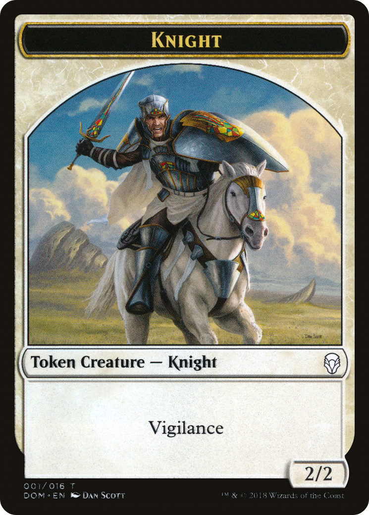 Knight Token (001) (DOM-001) [Tokens] Dominaria Tokens MTG Single Wizards of the Coast
