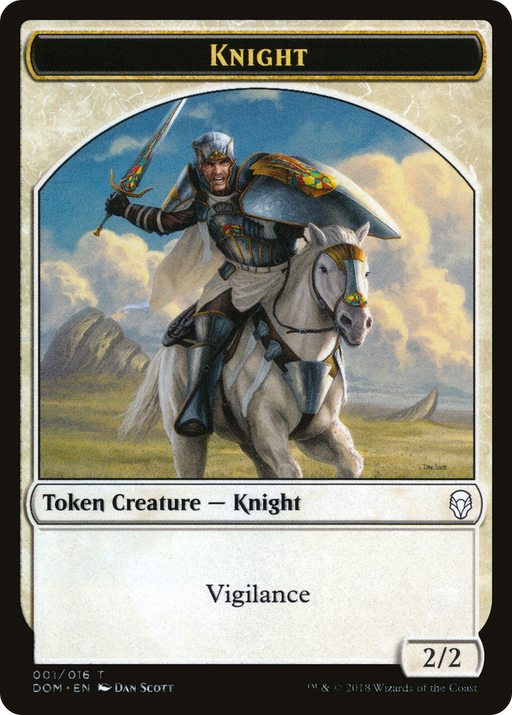 Knight Token (001) (DOM-001) [Tokens] Dominaria Tokens MTG Single Wizards of the Coast