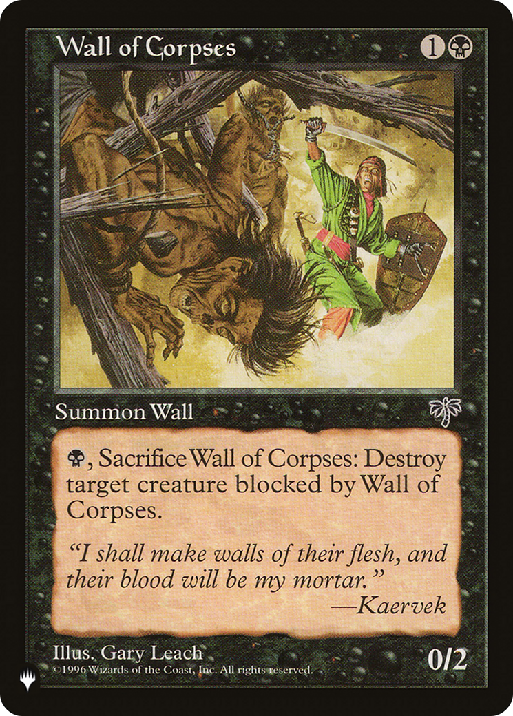 Wall of Corpses (LIST-MIR-151) [Mystery Booster] The List MTG Single Wizards of the Coast