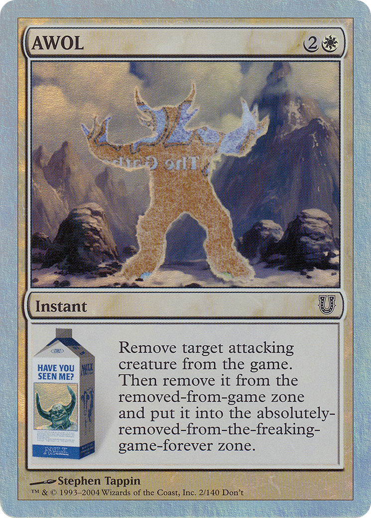 AWOL (Alternate Foil) (UNH-002) [Unhinged] Foil MTG Single Wizards of the Coast