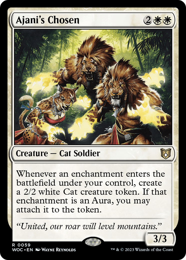 Ajani's Chosen (WOC-059) [Wilds of Eldraine Commander] MTG Single Wizards of the Coast