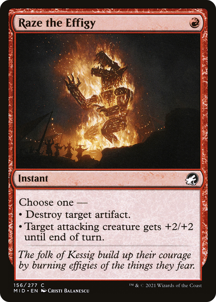 Raze the Effigy (MID-156) [Innistrad: Midnight Hunt] Foil MTG Single Wizards of the Coast