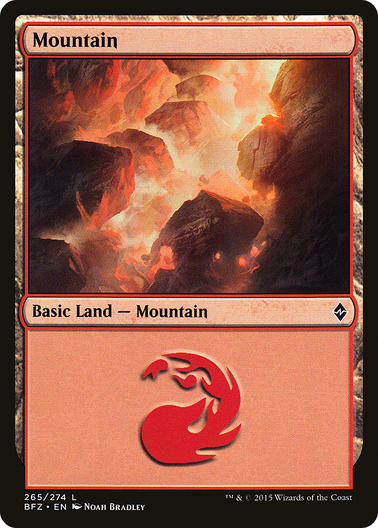 Mountain (BFZ-265A) [Battle for Zendikar] MTG Single Wizards of the Coast