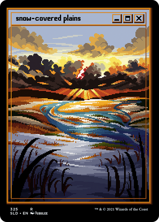 Snow-Covered Plains (PixelSnowLands.jpg) (SLD-325) [Secret Lair] Drop MTG Single Wizards of the Coast