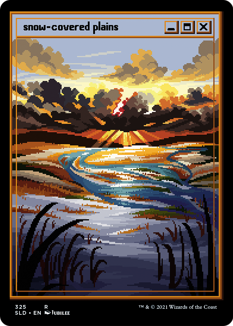 Snow-Covered Plains (PixelSnowLands.jpg) (SLD-325) [Secret Lair] Drop MTG Single Wizards of the Coast
