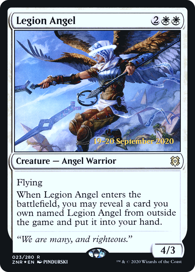 Legion Angel (PRE-023) [Zendikar Rising Promos] Foil MTG Single Wizards of the Coast