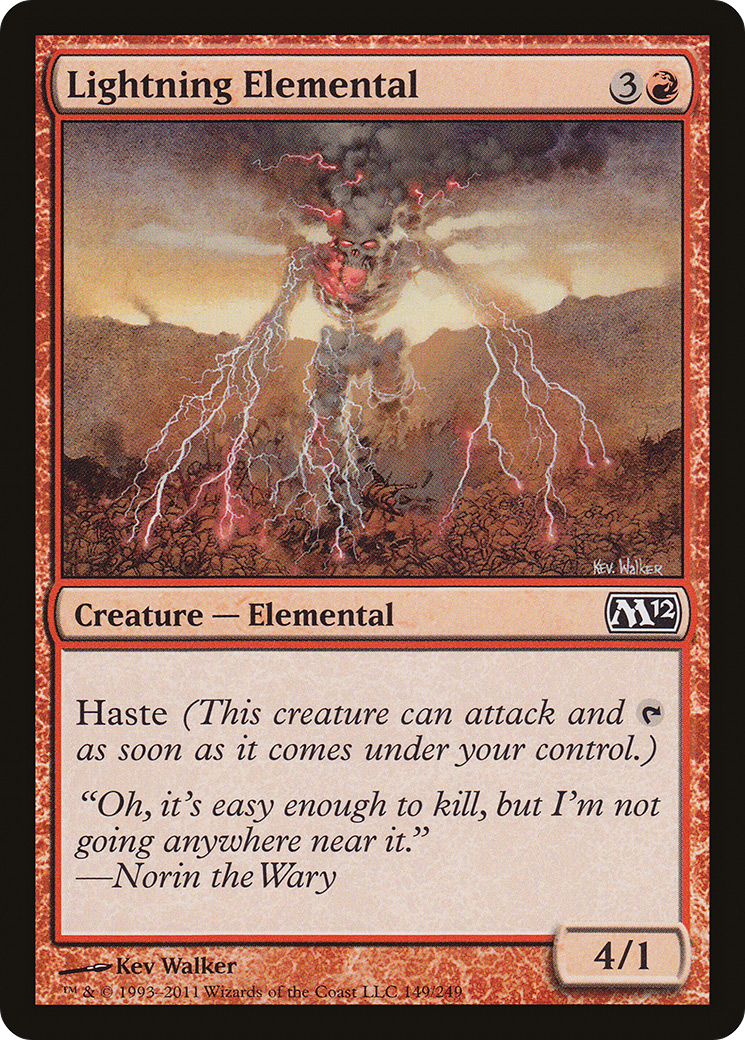 Lightning Elemental (M12-149) [Magic 2012] Foil MTG Single Wizards of the Coast