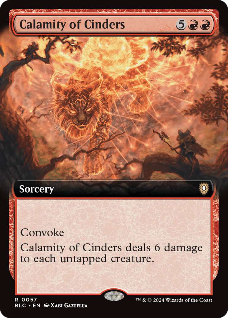 Calamity of Cinders (BLC-057) [Bloomburrow Commander] (Extended Art) MTG Single Wizards of the Coast