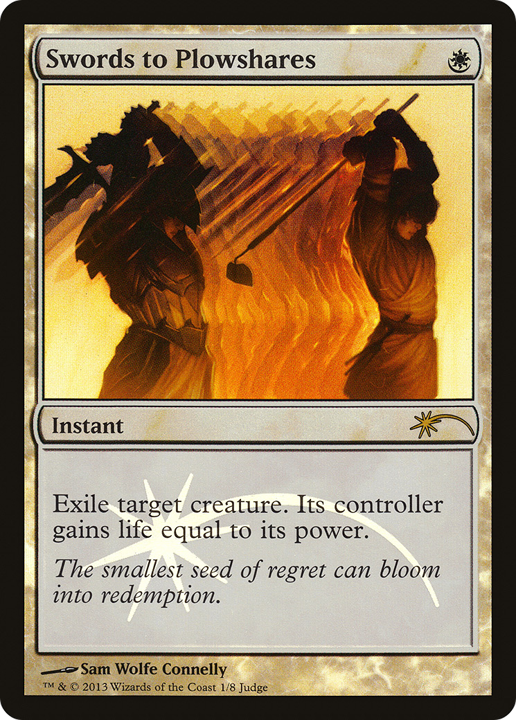 Swords to Plowshares (JDG-001) [Misc] Judge Gift Cards 2013 Foil MTG Single Wizards of the Coast