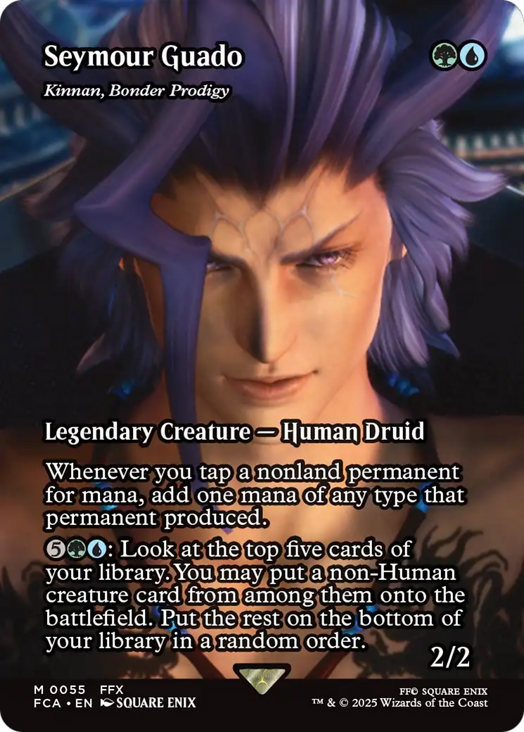 Seymour Guado - Kinnan, Bonder Prodigy (Showcase) (FCA-055) [FINAL FANTASY: Through the Ages] / Seymour Guado (Borderless) Foil MTG Single Wizards of the Coast