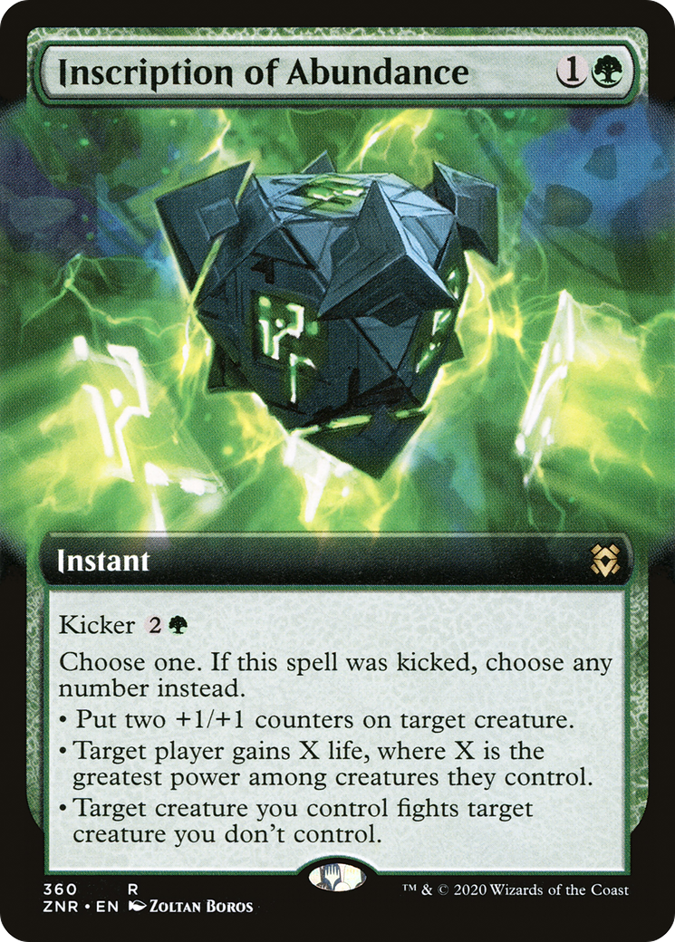 Inscription of Abundance (ZNR-360) [Zendikar Rising] (Extended Art) Foil MTG Single Wizards of the Coast