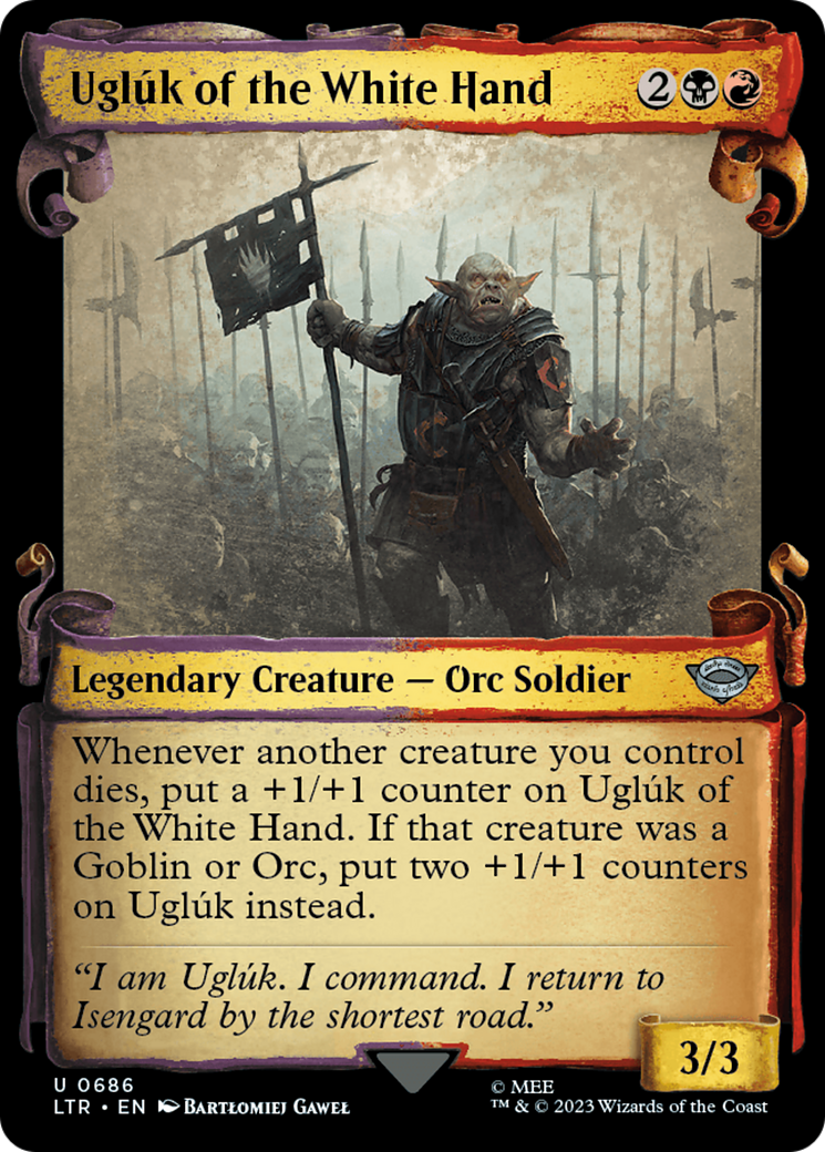 Ugluk of the White Hand (Showcase Scrolls) (LTR-686) [The Lord of the Rings: Tales of Middle-earth] (Showcase) Foil MTG Single Wizards of the Coast
