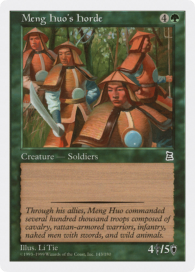 Meng Huo's Horde (PTK-143) [Oldschool] Portal Three Kingdoms MTG Single Wizards of the Coast