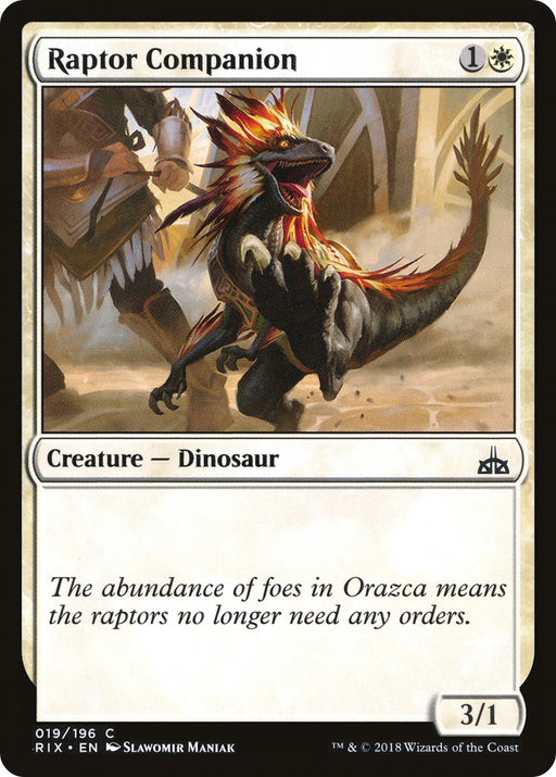 Raptor Companion (RIX-019) [Rivals of Ixalan] MTG Single Wizards of the Coast