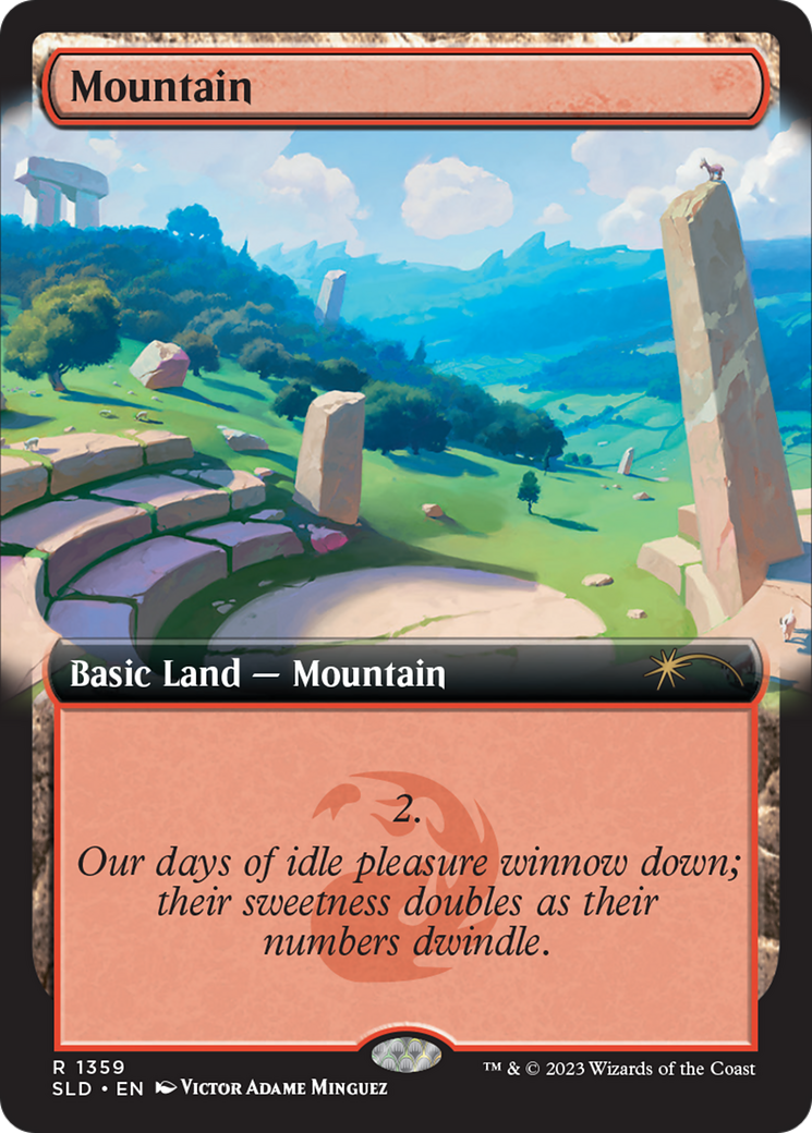 Mountain (1359) (SLD-1359) [Secret Lair] Drop (Extended Art) Foil MTG Single Wizards of the Coast