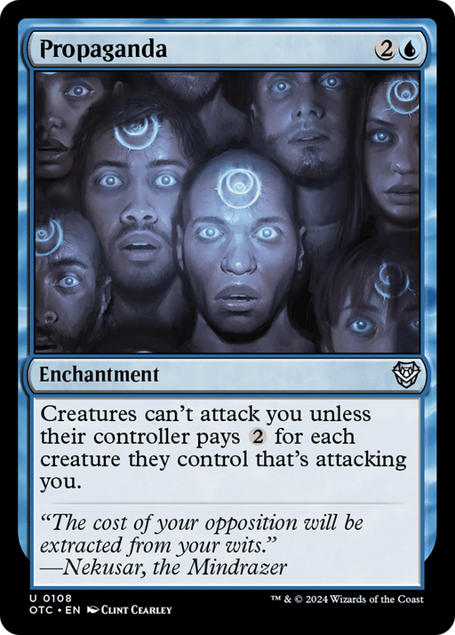 Propaganda (OTC-108) [Outlaws of Thunder Junction Commander] MTG Single Wizards of the Coast