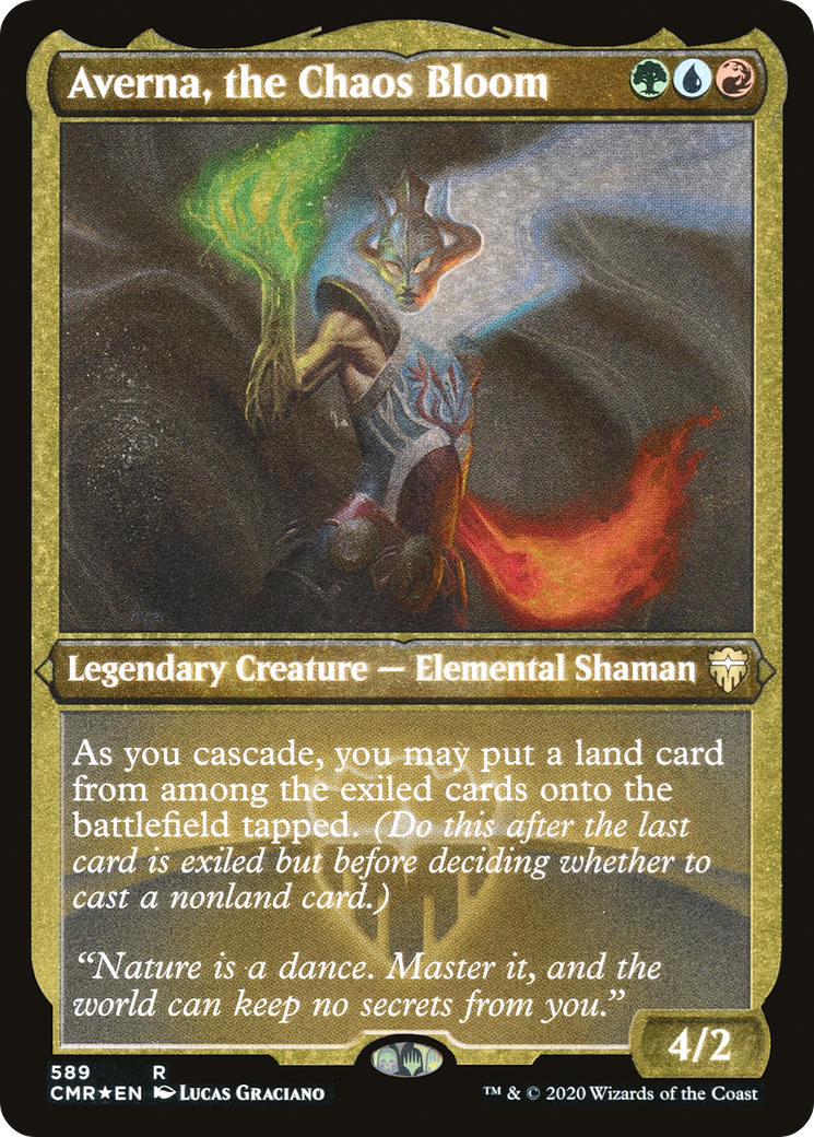 Averna, the Chaos Bloom (Foil Etched) (CMR-589) [Commander Legends] Foil MTG Single Wizards of the Coast