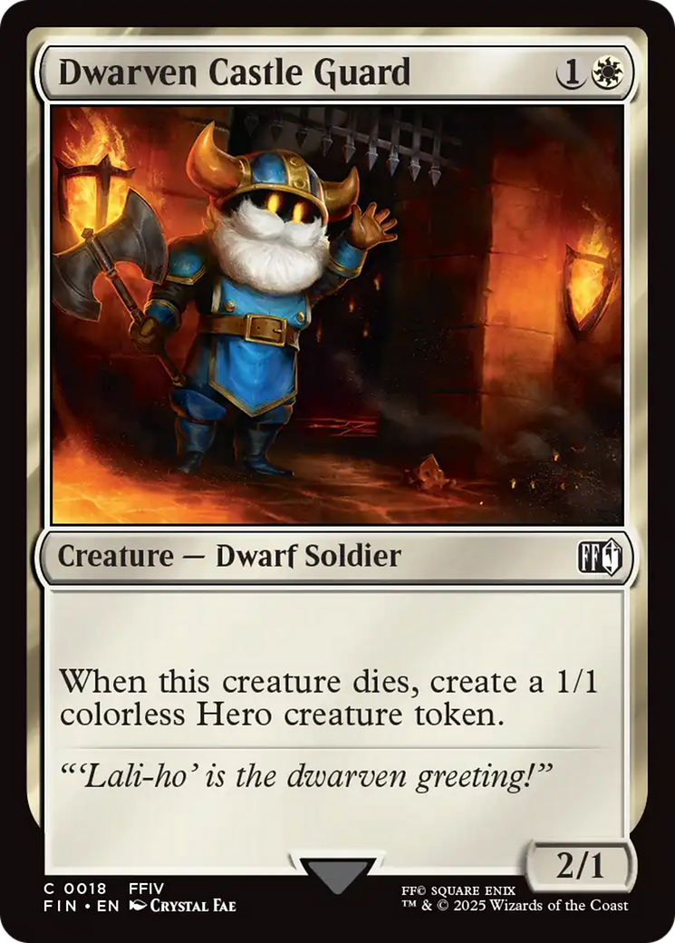 Dwarven Castle Guard (FIN-018) [FINAL FANTASY] Foil MTG Single Wizards of the Coast