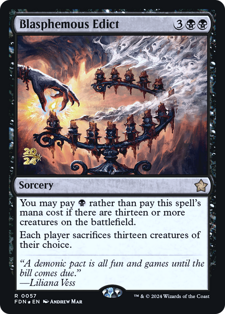 Blasphemous Edict (PRE-057) [Foundations Promos] Foil MTG Single Wizards of the Coast