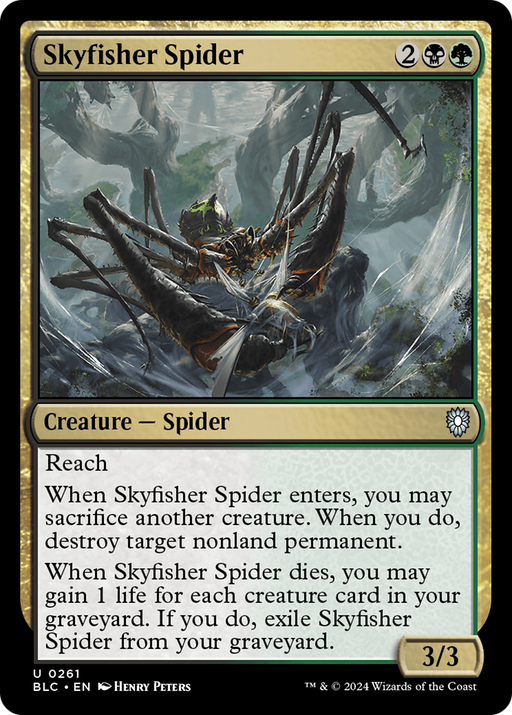 Skyfisher Spider (BLC-261) [Bloomburrow Commander] MTG Single Wizards of the Coast
