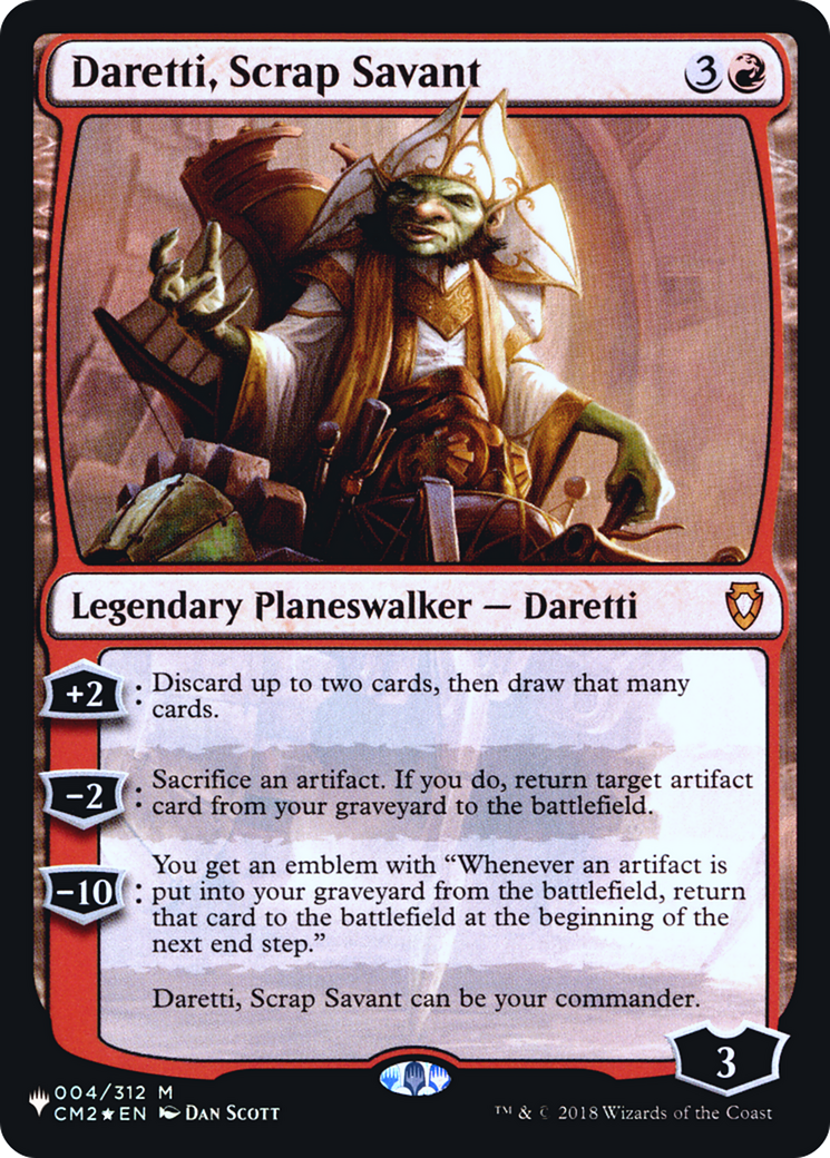 Daretti, Scrap Savant (CM2) (LIST-004) [Mystery Booster] The List Foil MTG Single Wizards of the Coast