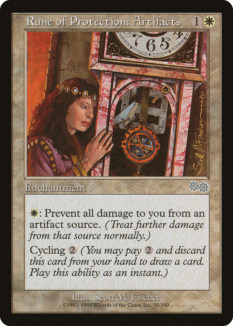 Rune of Protection: Artifacts (USG-035) [Urza's Saga] MTG Single Wizards of the Coast