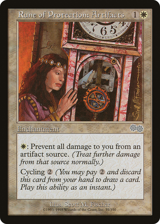 Rune of Protection: Artifacts (USG-035) [Urza's Saga] MTG Single Wizards of the Coast
