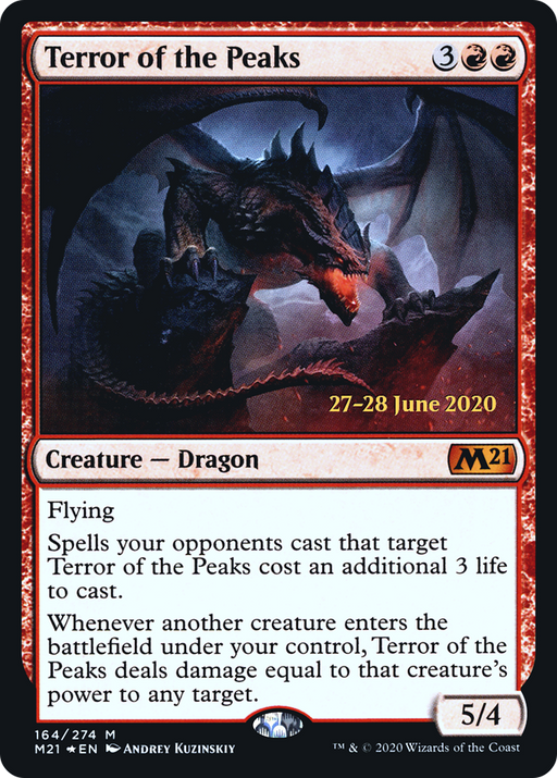 Terror of the Peaks (M21) (PRE-164) [Core Set 2021 Promos] Foil MTG Single Wizards of the Coast