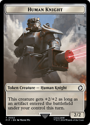 Human Knight // Copy Double-Sided Token [Tokens] Fallout Tokens MTG Single Magic: The Gathering