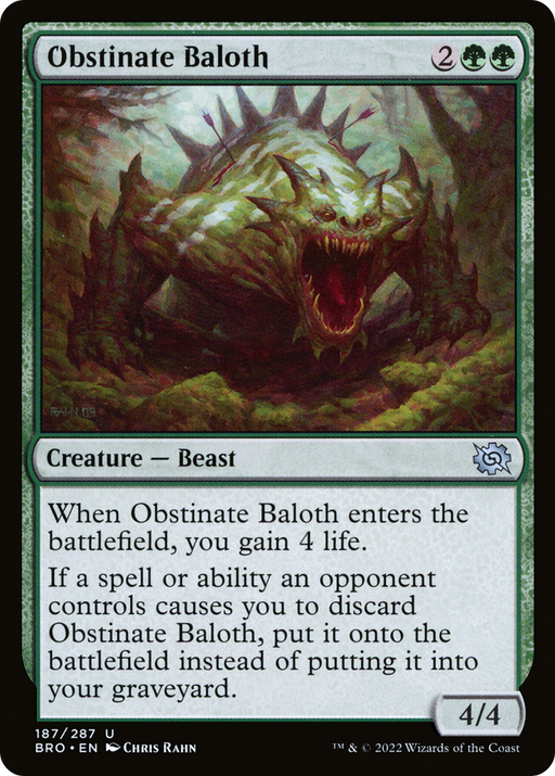 Obstinate Baloth (BRO-187) [The Brothers' War] MTG Single Wizards of the Coast
