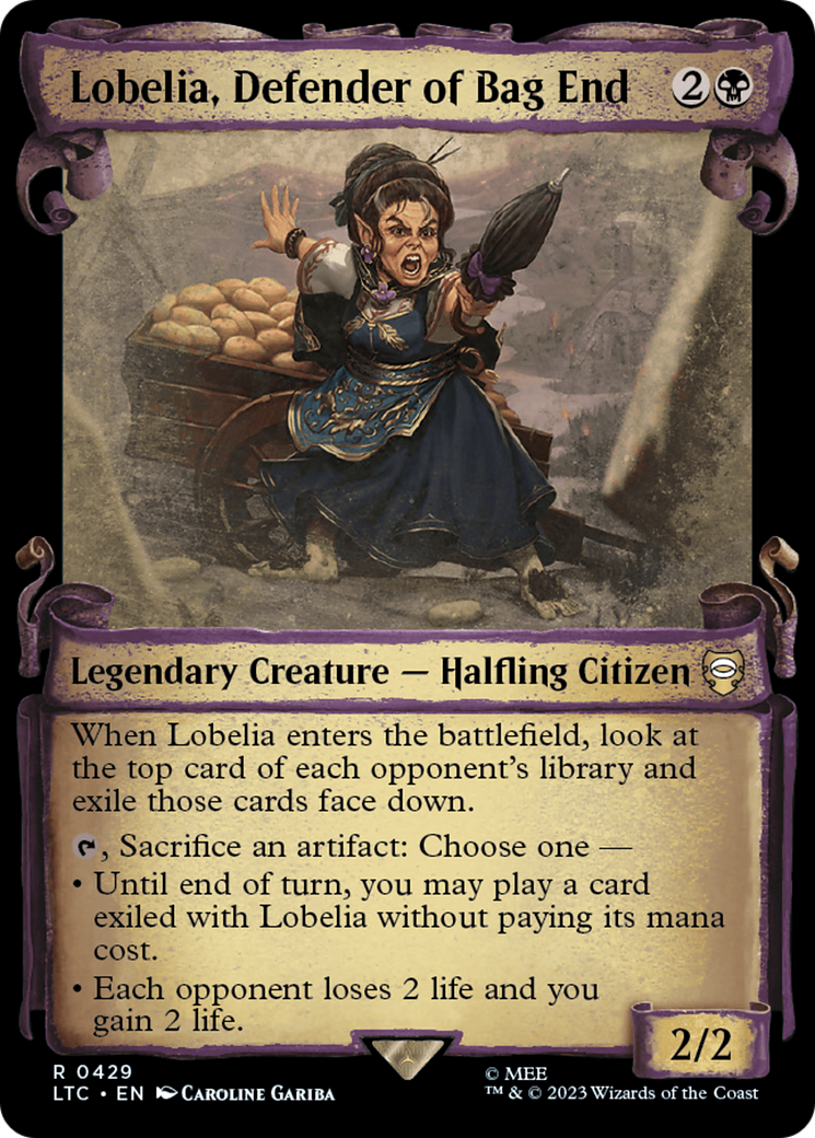 Lobelia, Defender of Bag End (LTC-429) [Tales of Middle-earth Commander] (Showcase) MTG Single Wizards of the Coast