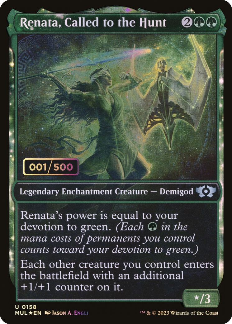 Renata, Called to the Hunt (Serial Numbered) (MUL-158) [Multiverse Legends] (Showcase) Foil MTG Single Wizards of the Coast