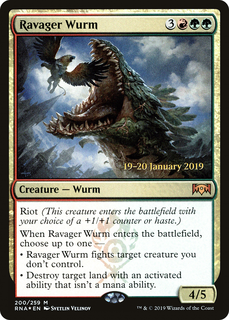 Ravager Wurm (PRE-200) [Ravnica Allegiance Promos] Foil MTG Single Wizards of the Coast