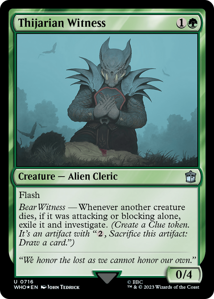 Thijarian Witness (Surge Foil) (WHO-716) [Doctor Who] Foil MTG Single Wizards of the Coast