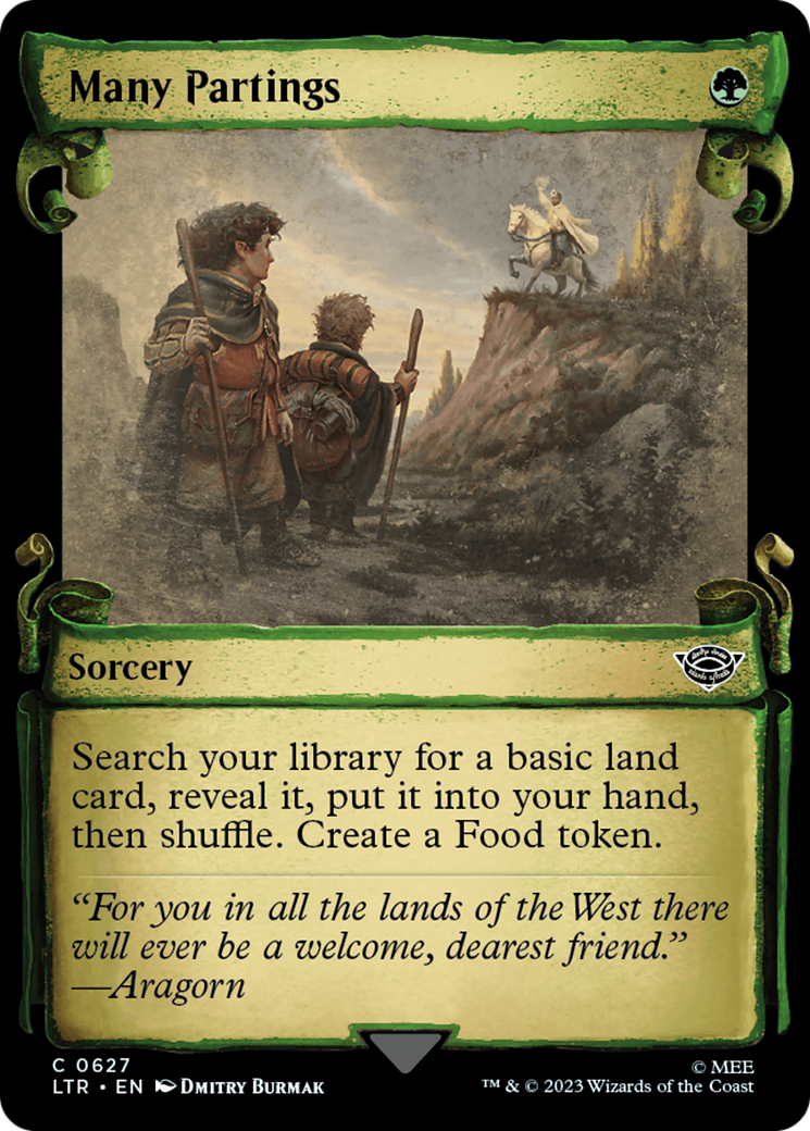 Many Partings (Showcase Scrolls) (LTR-627) [The Lord of the Rings: Tales of Middle-earth] (Showcase) Foil MTG Single Wizards of the Coast